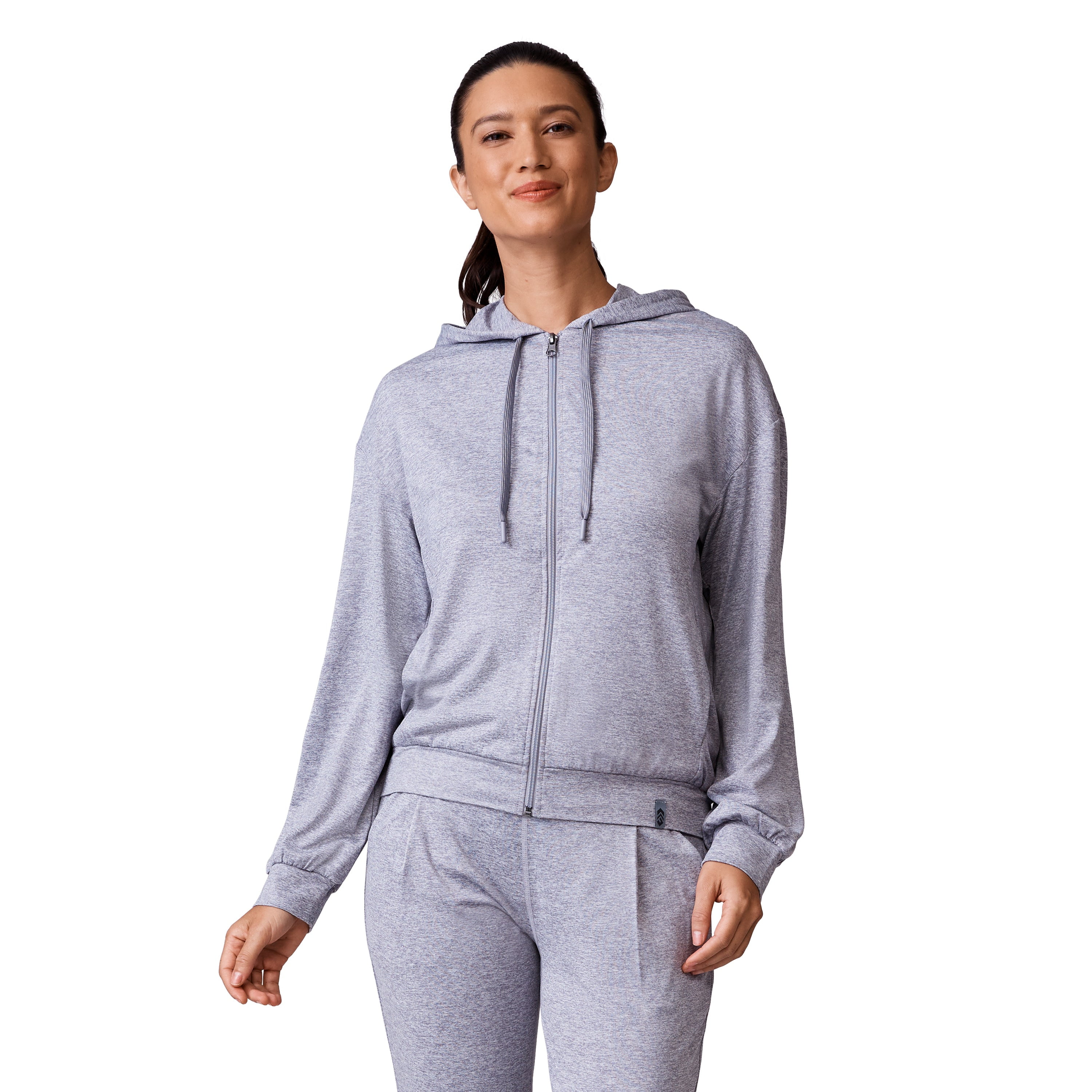 Free Country Women's Cloud Knit Zip Hoodie Taupe Chill L - Walmart.com