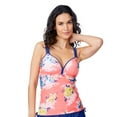 thumbnail image 1 of Free Country Women's Double Strap Tankini Top Coral Sea Poolside Bouquet M, 1 of 6