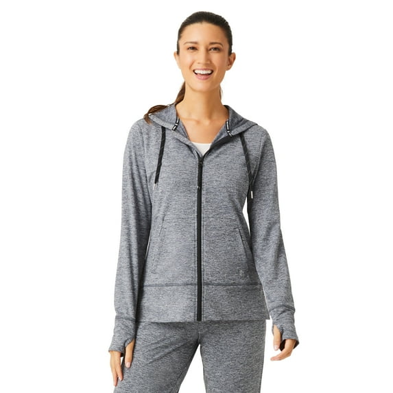 Free Country Women's Free 2 Go Out Zip Hoodie Heather Black S