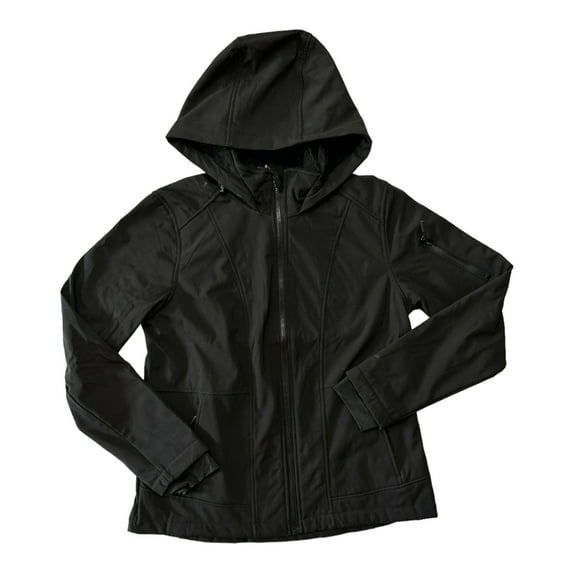 Free Country Women's Freecycle Super Softshell Water Resistant Jacket (Black, L)