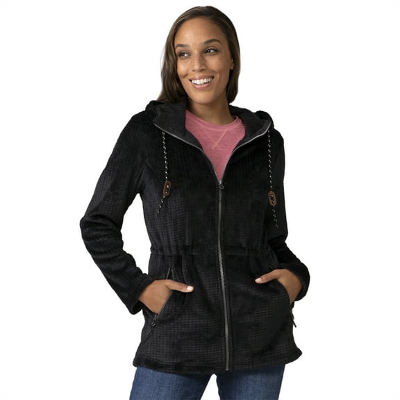 Free Country Women's Grid Butter Pile® Anorak Jacket Black XS