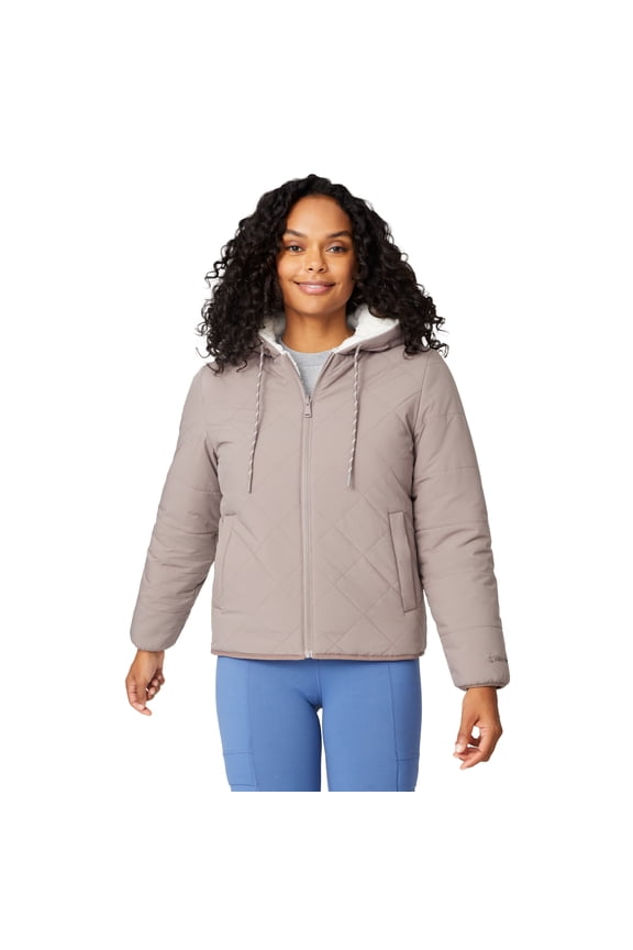Women's Hooded Cirrus Quilted Reversible Jacket Mocha M