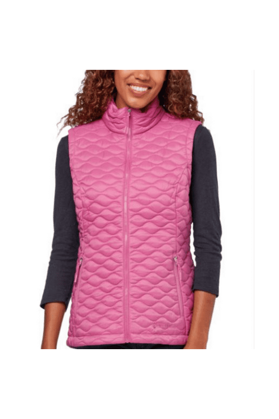Women's Lightweight FreeCycle Quilted Zip Up Fitted Vest (Berry Tarnish, S)