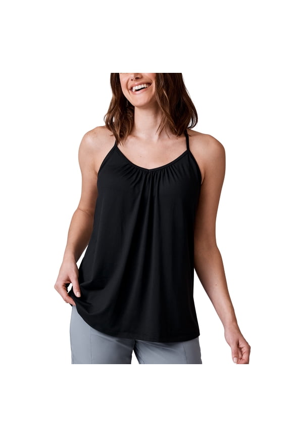 Women's Microtech® Chill B Cool V-Neck Cami Top with Built-In Bra Black L