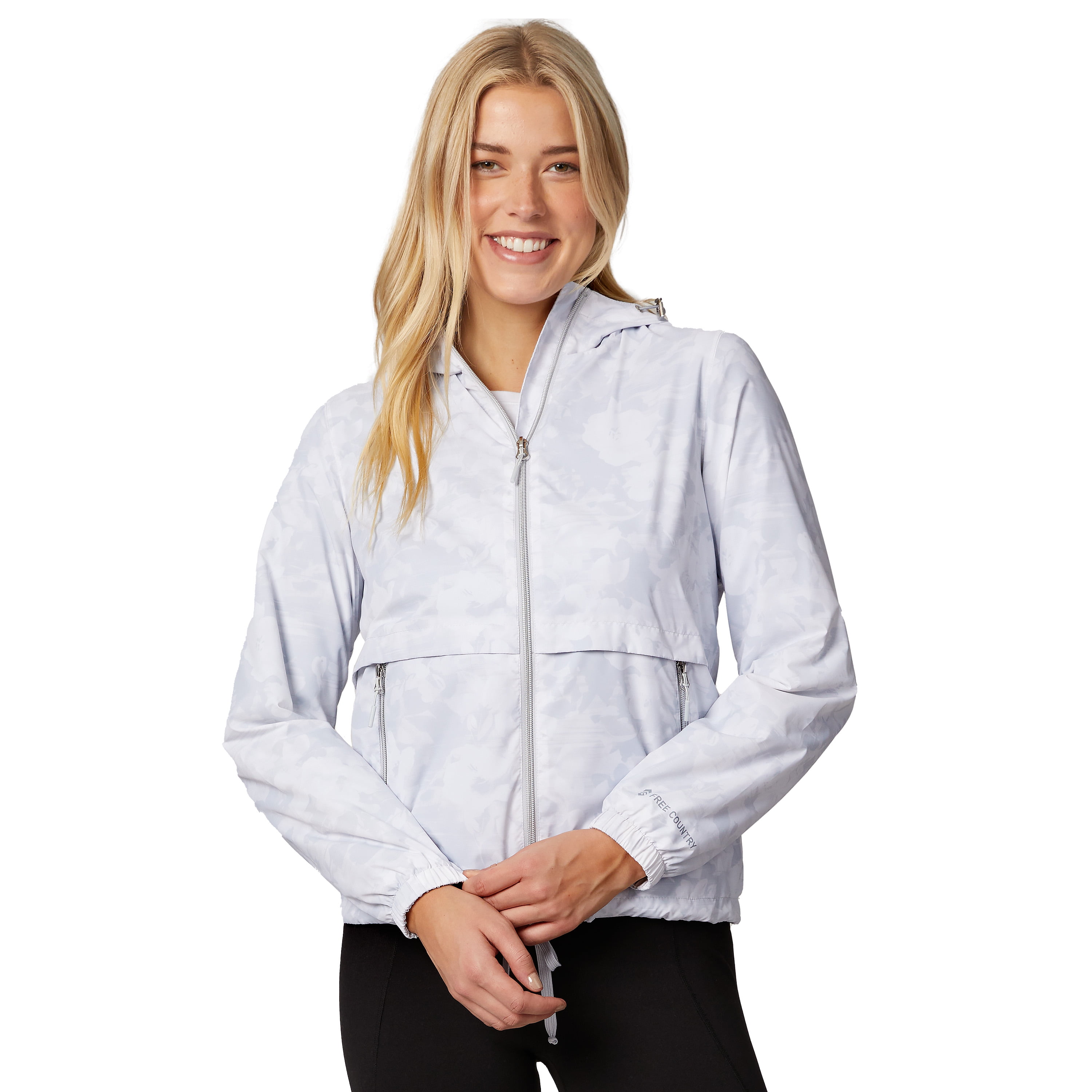 Free Country Women's Outland Windshear Jacket - Wind & Water Resistant, Knit Lined, Adjustable Hood & Hem, Scallop Back