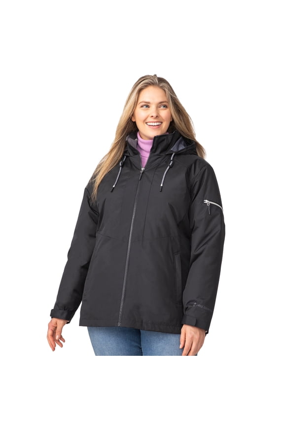 Women's Plus Size Back of Bell 3-in-1 Systems Jacket Black 3X