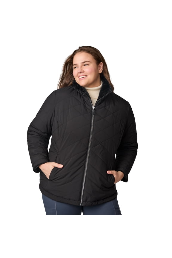 Women's Plus Size Cirrus Quilted Reversible Jacket Black 2X
