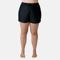 thumbnail image 1 of Free Country Women's Plus Size Drawstring Swim Short Black 3X, 1 of 5