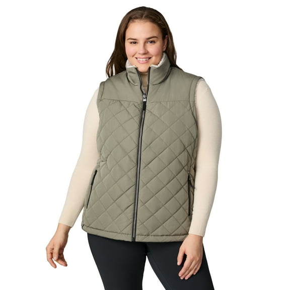 Free Country Women's Plus Size Expedition II Stratus Lite Reversible Vest Vine 3X