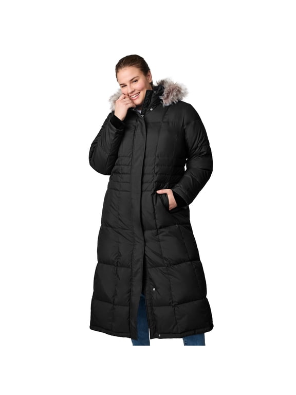 Women's Plus Size Full Length Splendor Down Jacket Black 1X