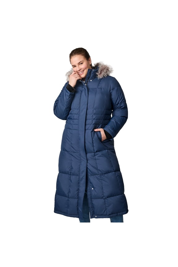 Women's Plus Size Full Length Splendor Down Jacket Midnight 2X