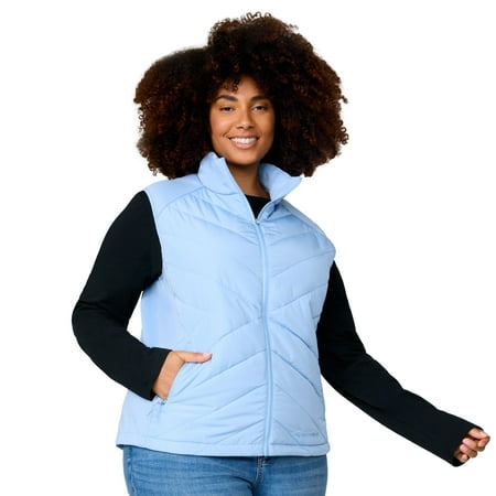 Free Country Women's Plus Size Quilted Hybrid Vest Cloud 1X