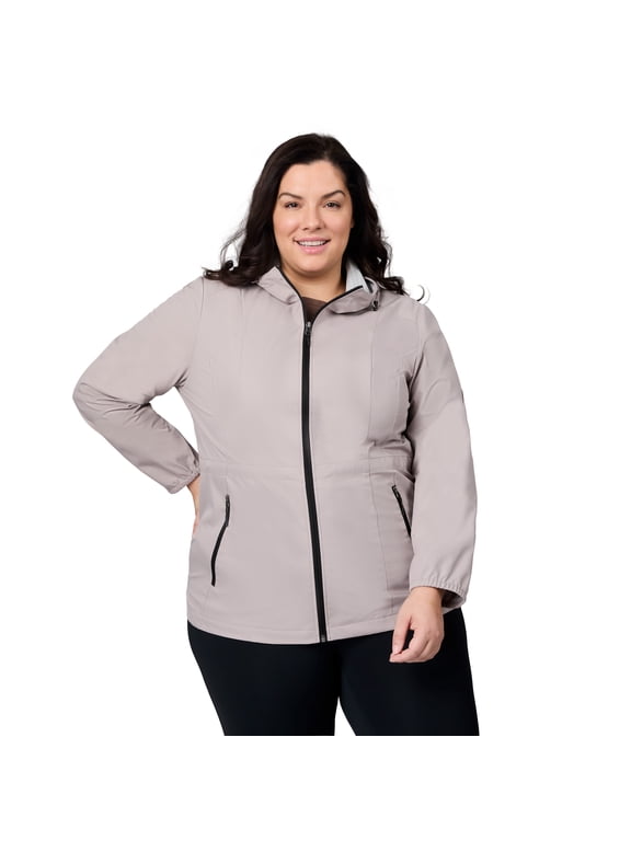 Women's Plus Size X2O Anorak Rain Jacket Taupewood 2X