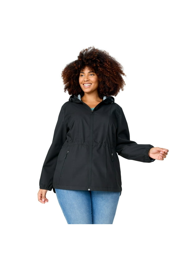 Women's Plus Size X2O Anorak Rain Jacket Black 2X