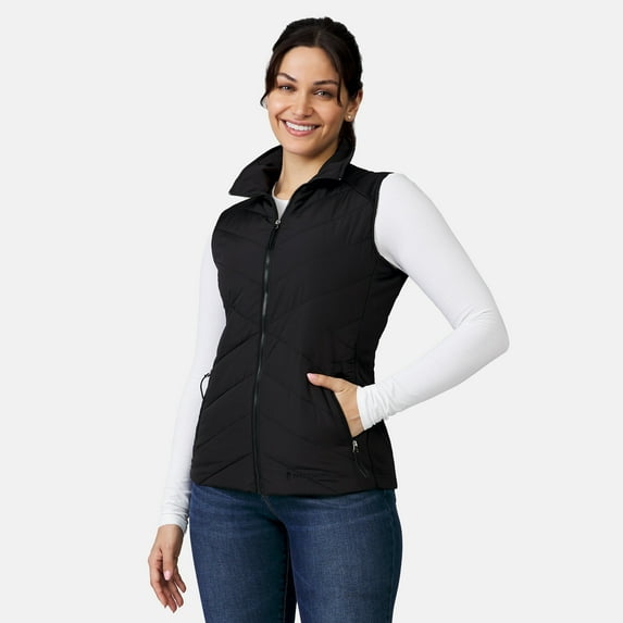 Free Country Women's Quilted Hybrid Vest Black XL