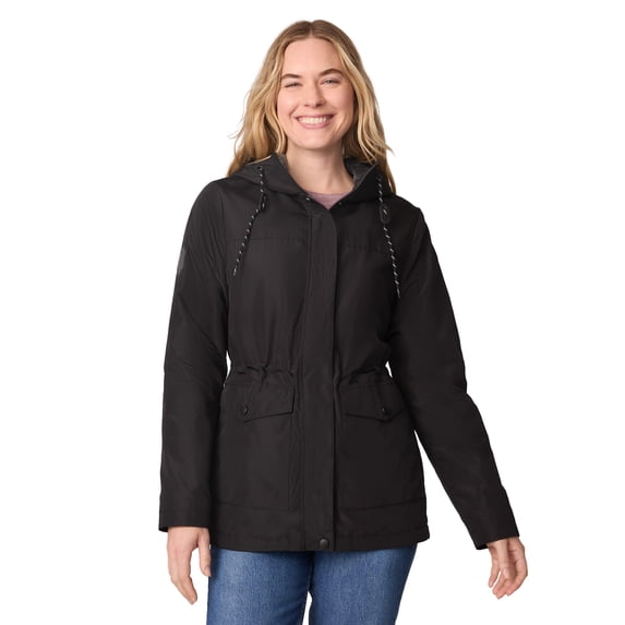 Free Country Women's Rain Away Lined Anorak Rain Jacket Black S