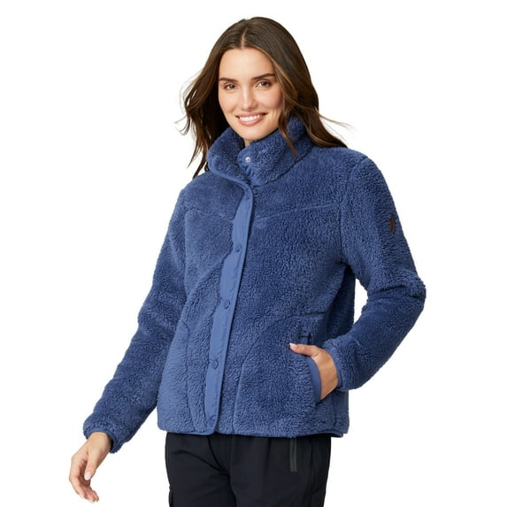 Free Country Women's Sherpa Butter Pile® Button Front Jacket Indigo XL