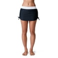 thumbnail image 1 of Free Country Women's Side Shirred Swim Skirt Black/White M, 1 of 3