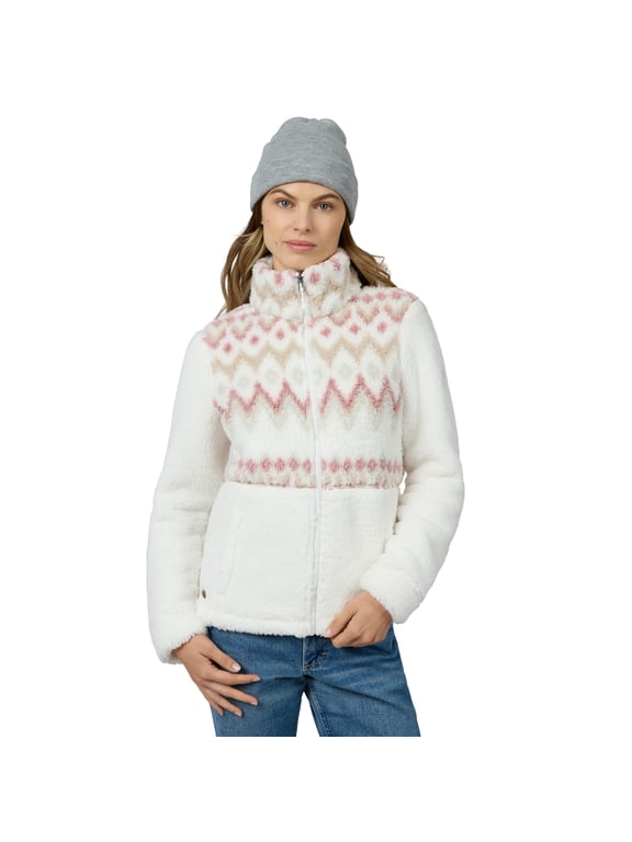 Women's Sierra Sherpa Pile Jacket Alpine Aztec Tearose XL