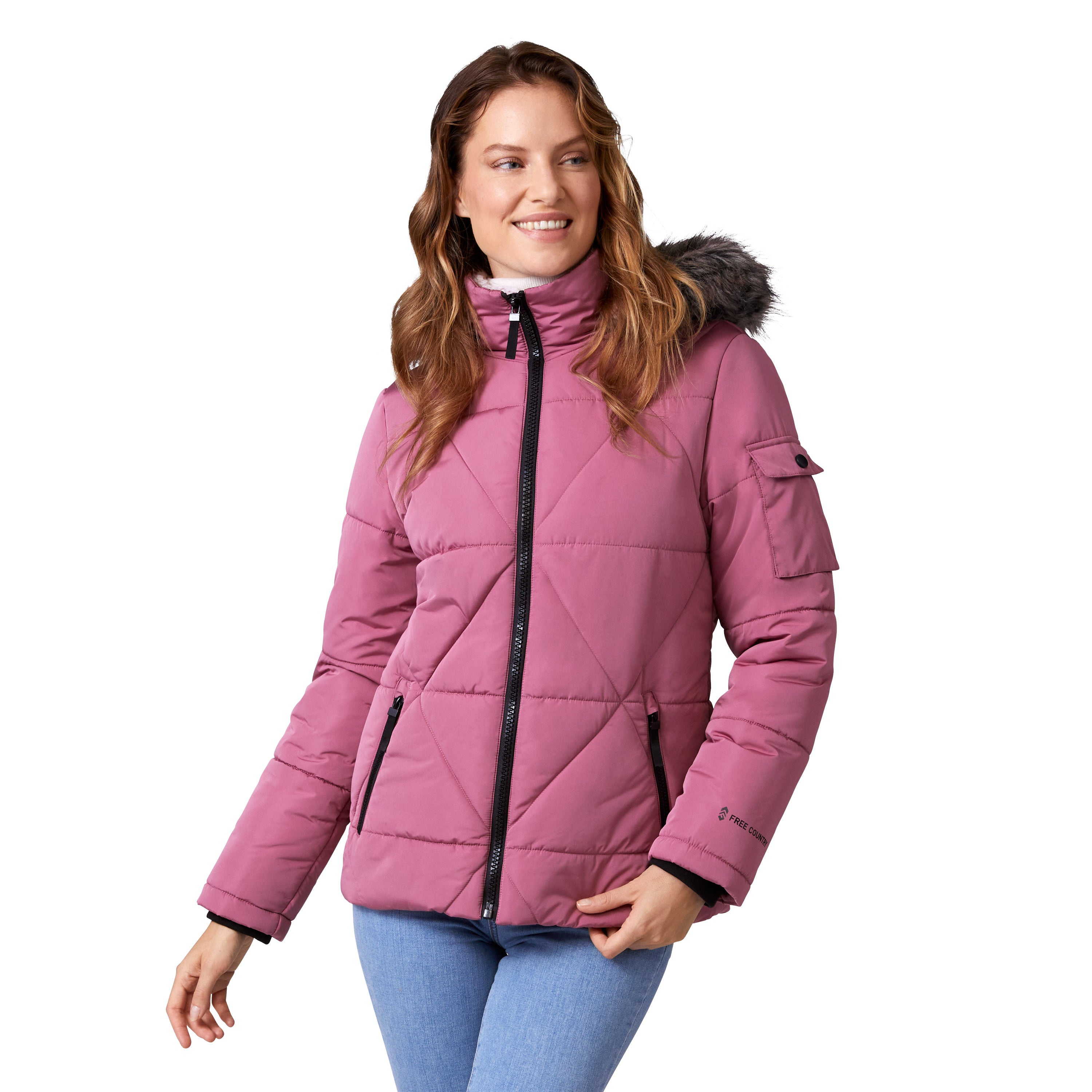 Free Country Women's Stratus Lite Parka Jacket Pink Clay XL