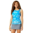 thumbnail image 1 of Free Country Women's Summer Bouquet Highneck Tankini  Carribean Blue M, 1 of 5