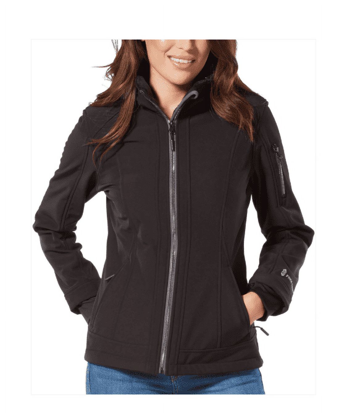 Free Country Women's Super Softshell Jacket with Faux Fur Inner Lining (Black, XXL) - image 1 of 2
