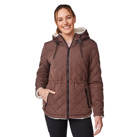 Free Country Women's Switch It Up Cloud Lite Reversible Jacket Hickory XL