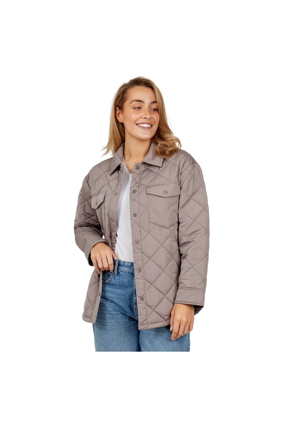 Women's Trailblazer Quilted Shacket Taupe Chill L