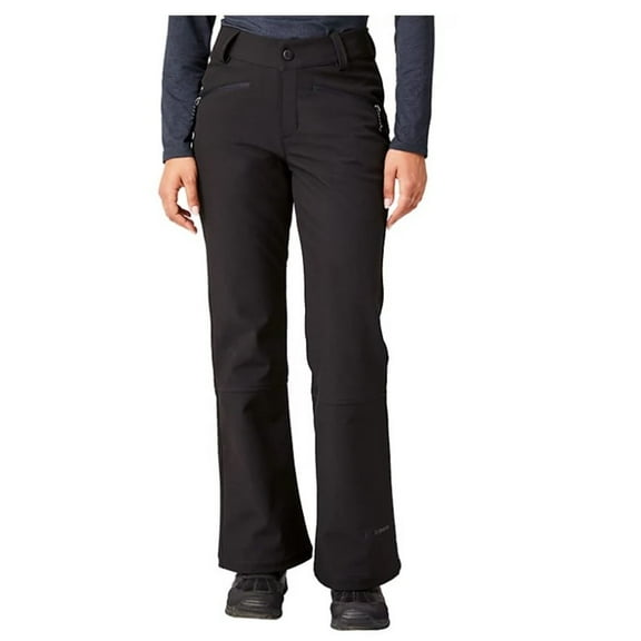 Free Country Women's Water & Wind Resistant Soft Shell Stretch Snow Pant (Black, X-Large)