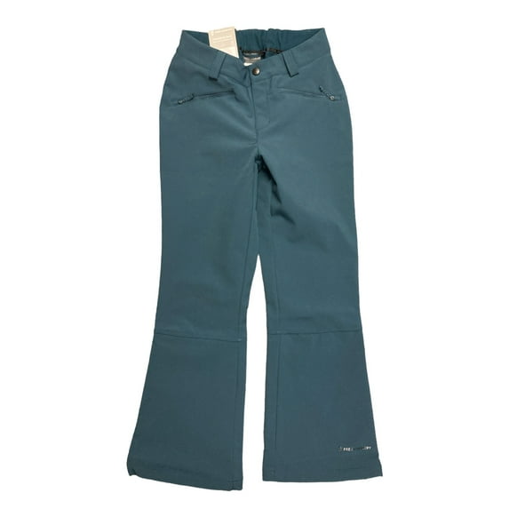 Free Country Women's Water & Wind Resistant Soft Shell Stretch Snow Pant (Teal Slate, XL)