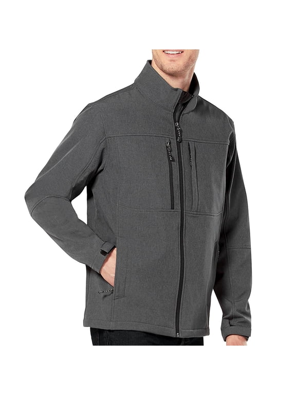 Free County Men's Zip Softshell Jacket in Charcoal, Size X-Large