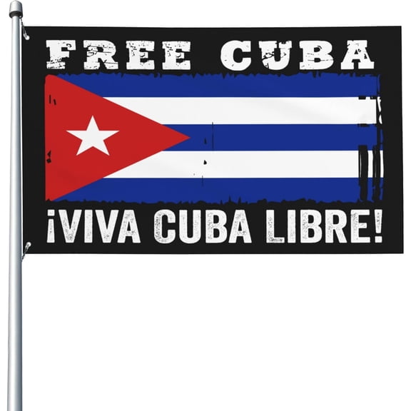 Free Cuba flag Viva Cuba Libre Patria Y Vida Cuban Flag 3x5 Ft Banner Yard Outdoor Flags