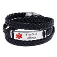 thumbnail image 1 of Free Customized Medical Alert Tree Nut Allergy Awareness Wrap Leather Bracelet, Personalized Medic ID Allergic Disease Identification Wristband for Women Men Life Saver for Emergency with Aid Bag, 1 of 7