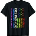 thumbnail image 1 of Free Dad Hugs America Flag LGBT Gay Pride For Daddy T-Shirt, 1 of 3