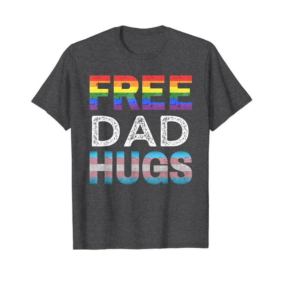 Free Dad Hugs LGBTQ Gay Pride Month Proud Ally T-Shirt Funny Cute Shirt LGBT Gift Men Women Gay Les