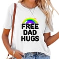 thumbnail image 1 of Free Dad Hugs Pride Parade Lbgt Hugging Raglan Baseball Tee, 1 of 5