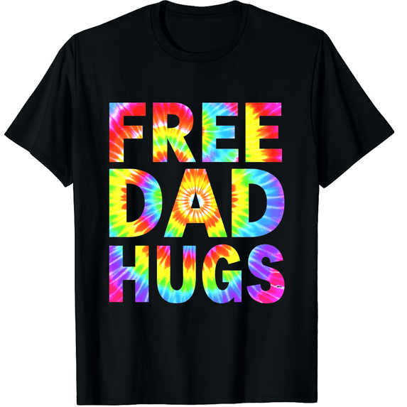 Free Dad Hugs Tie Dye Pride LGBTQ Unisex T-Shirt