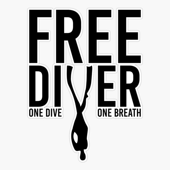 Free Diver One Breath Diving Sticker