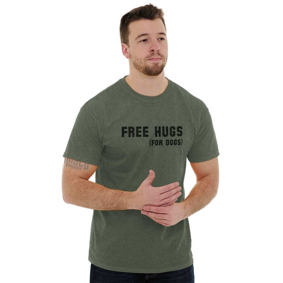 Free Dog Hugs Pet Owner Cute Doggy Men's Graphic T Shirt Tees Brisco Brands M