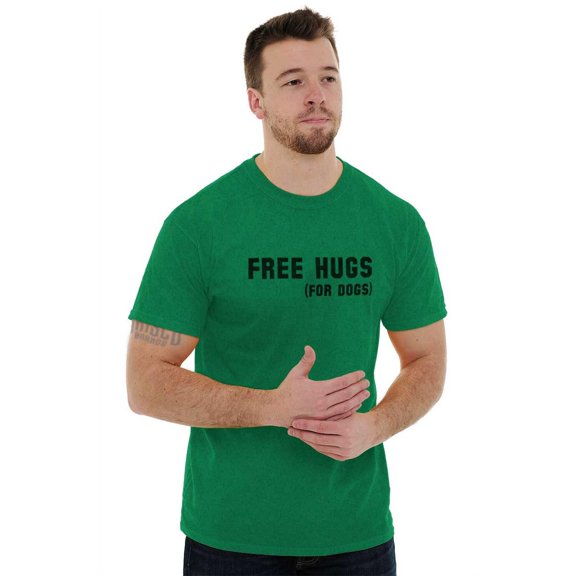 Free Dog Hugs Pet Owner Cute Doggy Plus Size Crewneck Graphic Tee Shirt Brisco Brands 3X