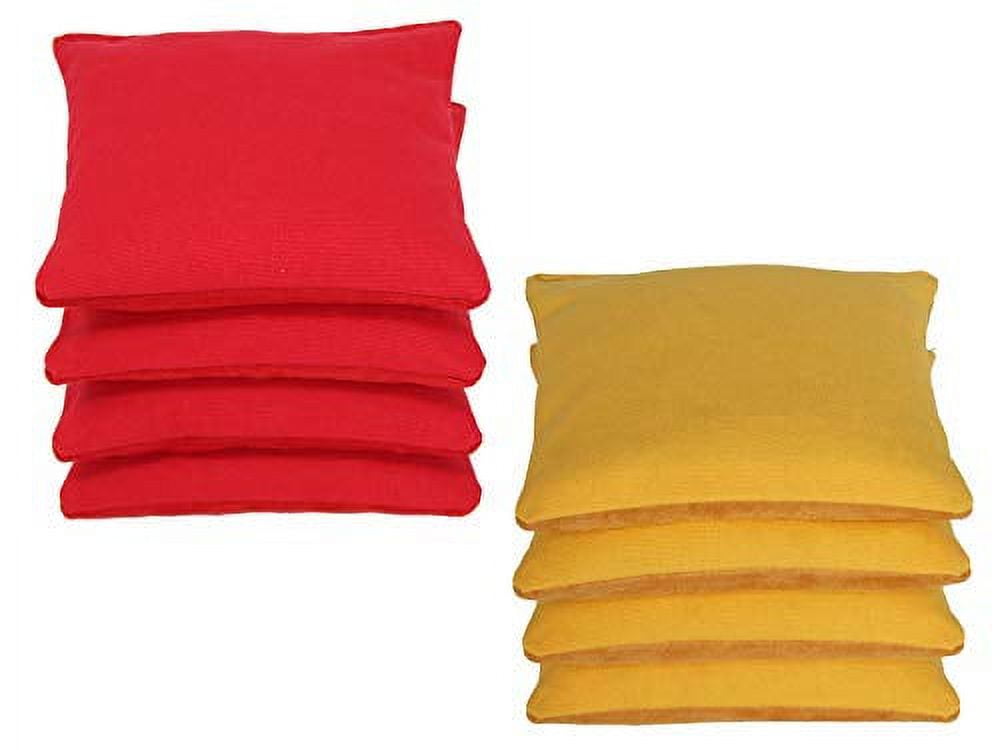 Free Donkey Sports. ProStyle Cornhole Bags 4 Red & 4 Yellow Slick & Stick, Resin Filled