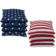 Free Donkey Sports. Pro-Style Cornhole Bags - 4 Stars and 4 Stripes - Slick & Stick, Resin Filled, Canvas and Suede