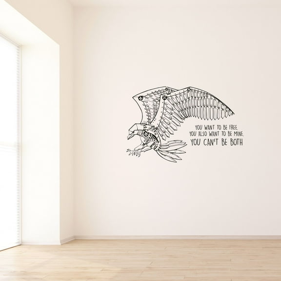 Be Free Eagle Bird Motivation Quote Animal Animals Life Quotes Wall Sticker Art Decal for Girls Boys Room Bedroom Nursery House Fun Home Decors Stickers Wall Arts Vinyl Decoration Size (20x30 inch)