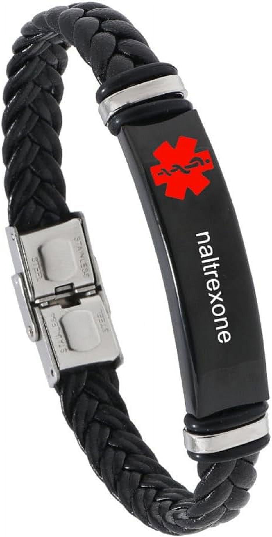 Bracelet Mens Naltrexone Medical Alert Bracelet Naltrexone Bracelet