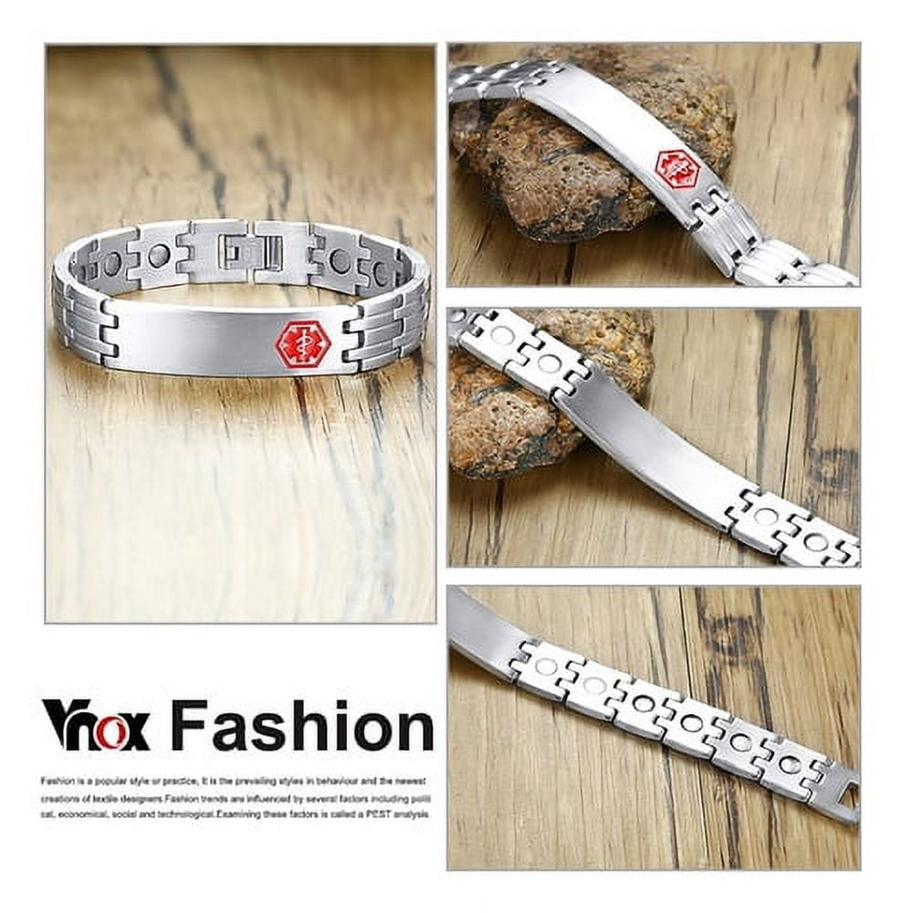 Free Engraving Medical Alert Id Bracelet For Men Bangle Hea