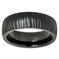 thumbnail image 1 of Free Engraving Men Women Personalized Inside Engraving 8MM Tungsten Wedding Band Ring Black Tree Bark Carved Texture, 1 of 5