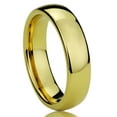 thumbnail image 1 of Free Engraving Men Women Personalized Inside Engraving Tungsten Carbide Wedding Band Ring 5mm High Polish Domed Yellow Tone Ring, 1 of 5