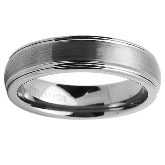 Free Engraving Men Women Personalized Inside Engraving Tungsten Carbide Wedding Band Ring 6mm Brushed Dome