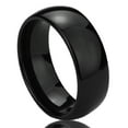 thumbnail image 1 of Free Engraving Men Women Personalized Inside Engraving Tungsten Carbide Wedding Band Ring 8mm Black Classic Domed Ring, 1 of 5
