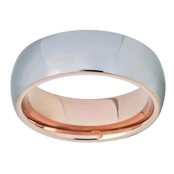 Free Engraving Men Women Personalized Inside Engraving Tungsten Carbide Wedding Band Ring 8mm Domed High Polish Ring
